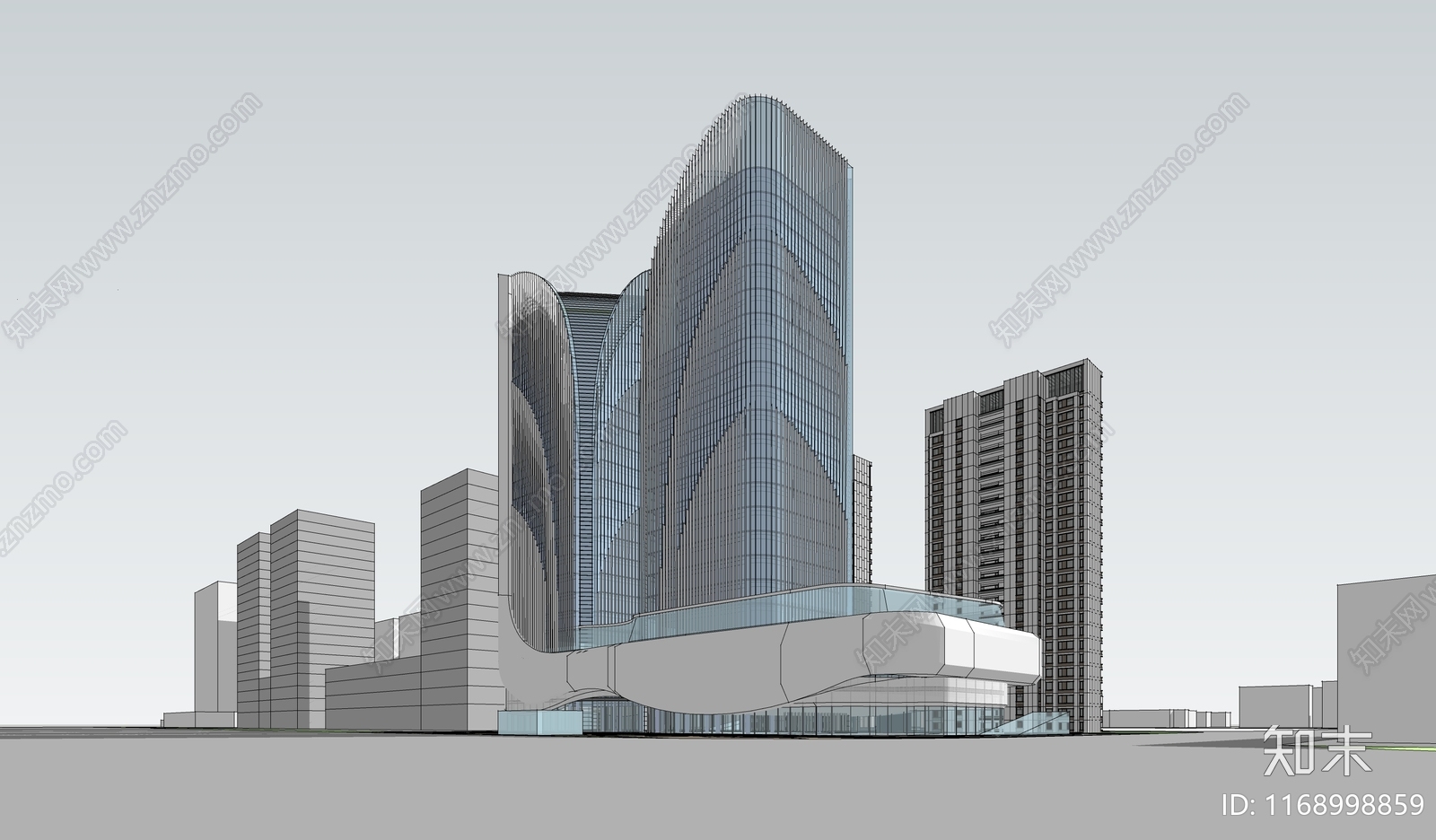 现代办公楼SU模型下载【ID:1168998859】