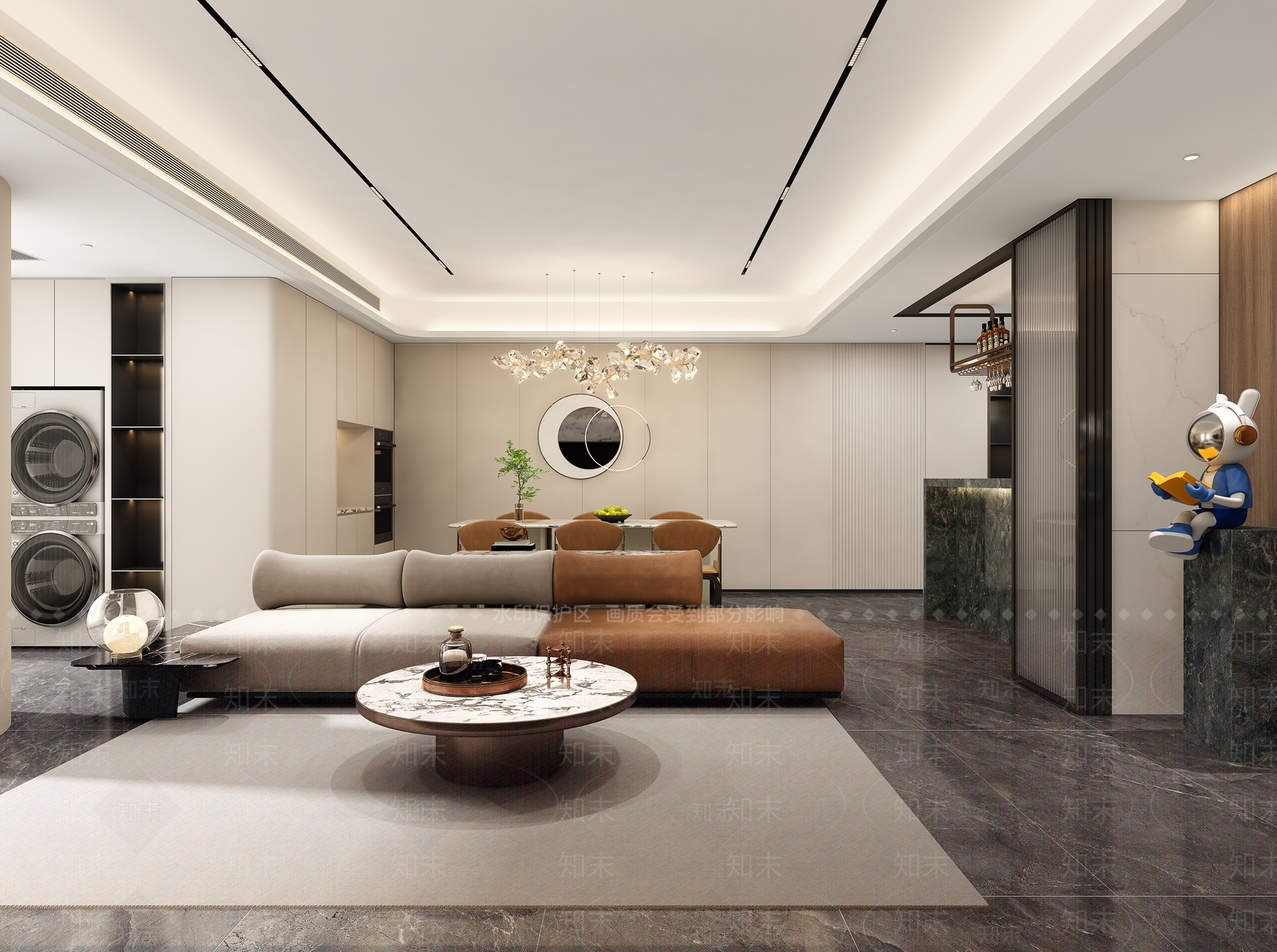 现代客餐厅3D模型下载【ID:1214702729】
