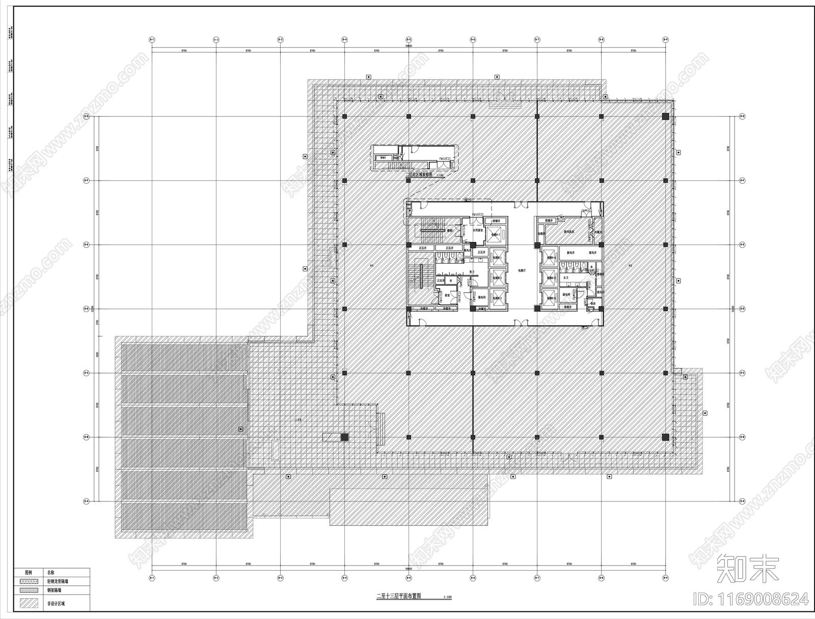 现代办公楼建筑cad施工图下载【ID:1169008624】