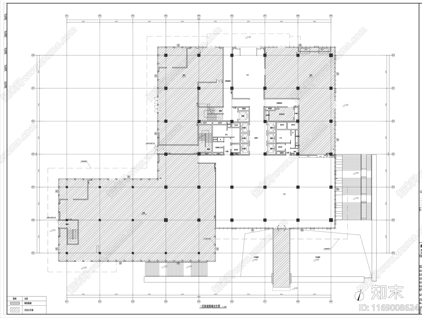 现代办公楼建筑cad施工图下载【ID:1169008624】