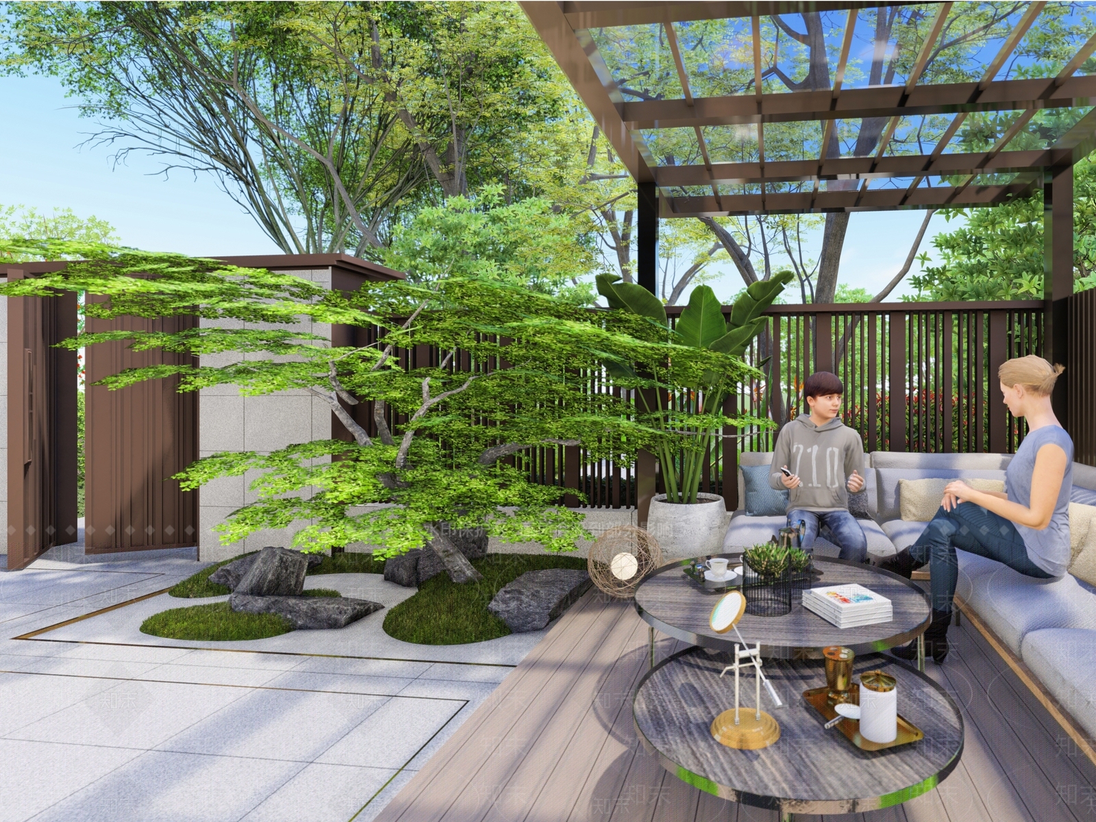现代新中式乡村庭院SU模型下载【ID:1169011066】