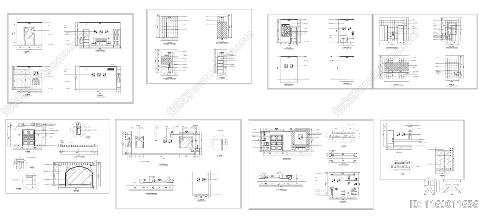 现代简欧整体家装空间cad施工图下载【ID:1169011656】