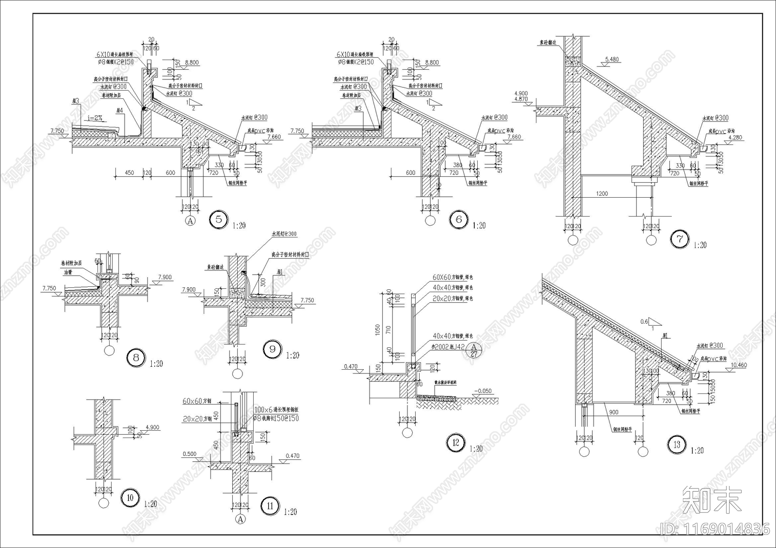 美式欧式别墅建筑cad施工图下载【ID:1169014836】