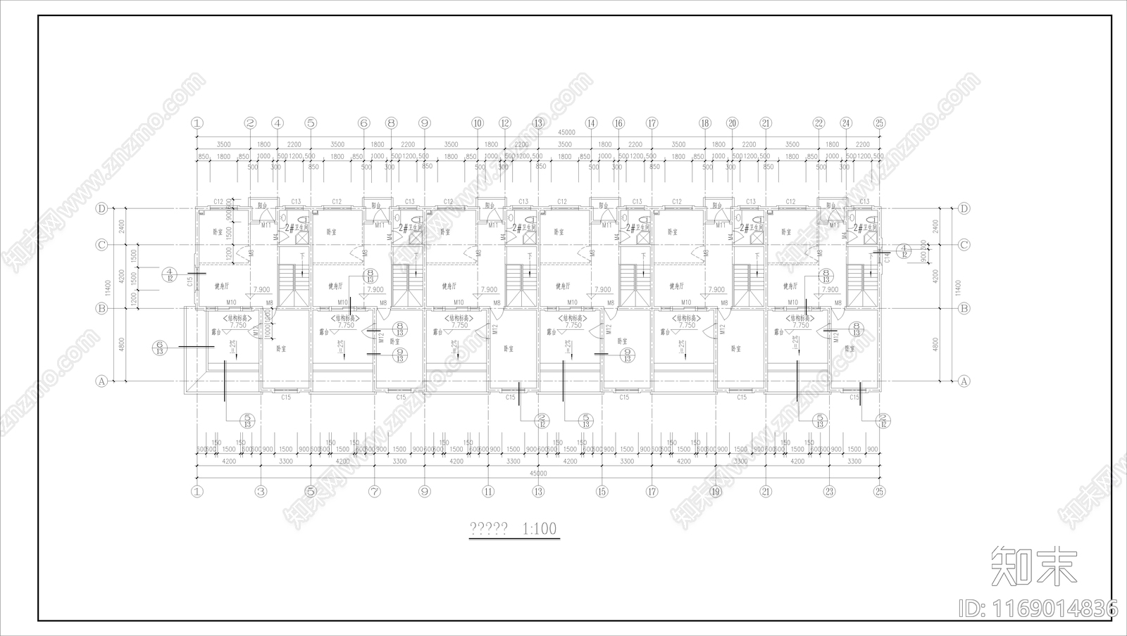 美式欧式别墅建筑cad施工图下载【ID:1169014836】