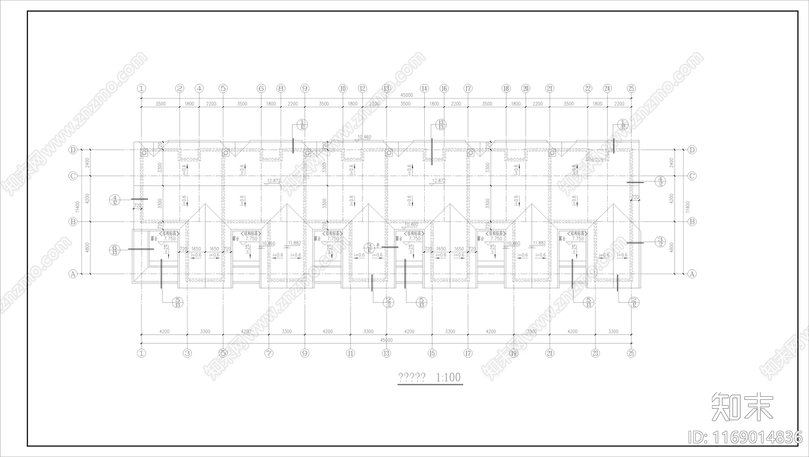 美式欧式别墅建筑cad施工图下载【ID:1169014836】