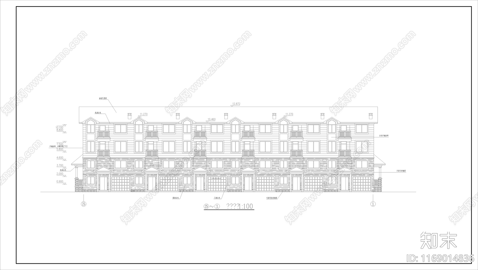 美式欧式别墅建筑cad施工图下载【ID:1169014836】