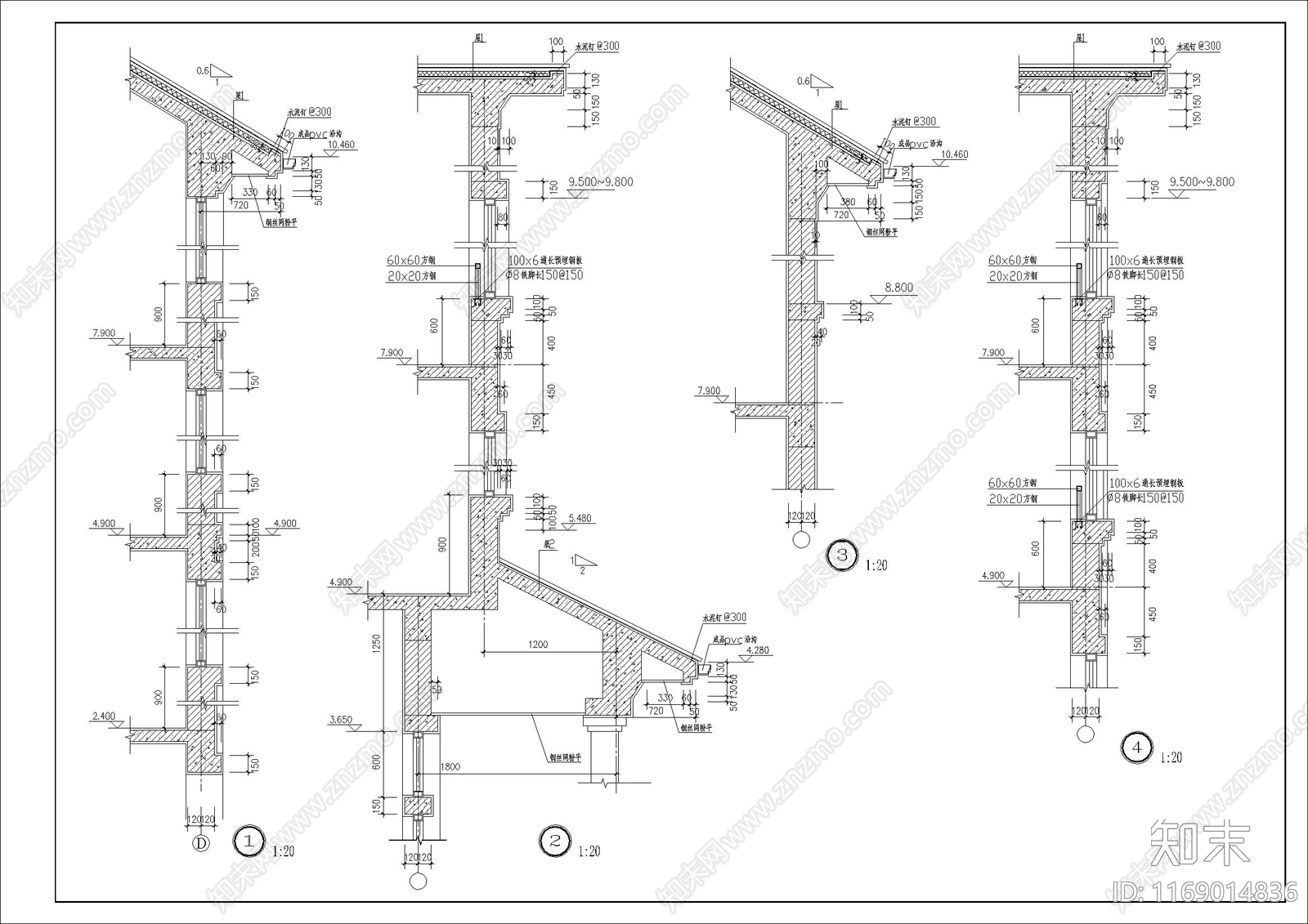 美式欧式别墅建筑cad施工图下载【ID:1169014836】