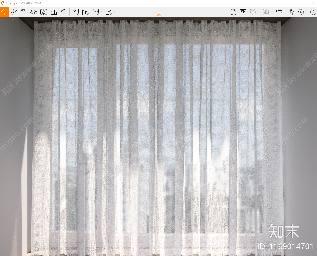 现代窗帘SU模型下载【ID:1169014701】