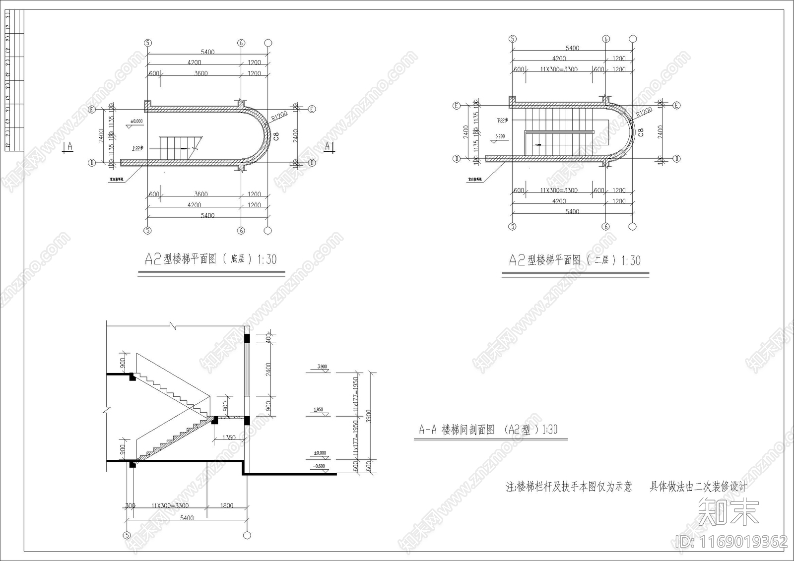 欧式别墅建筑cad施工图下载【ID:1169019362】