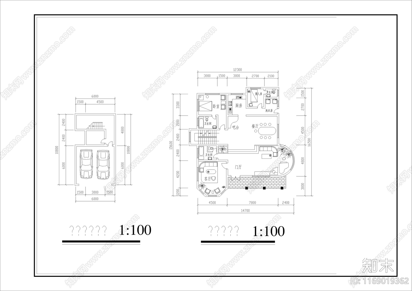 欧式别墅建筑cad施工图下载【ID:1169019362】