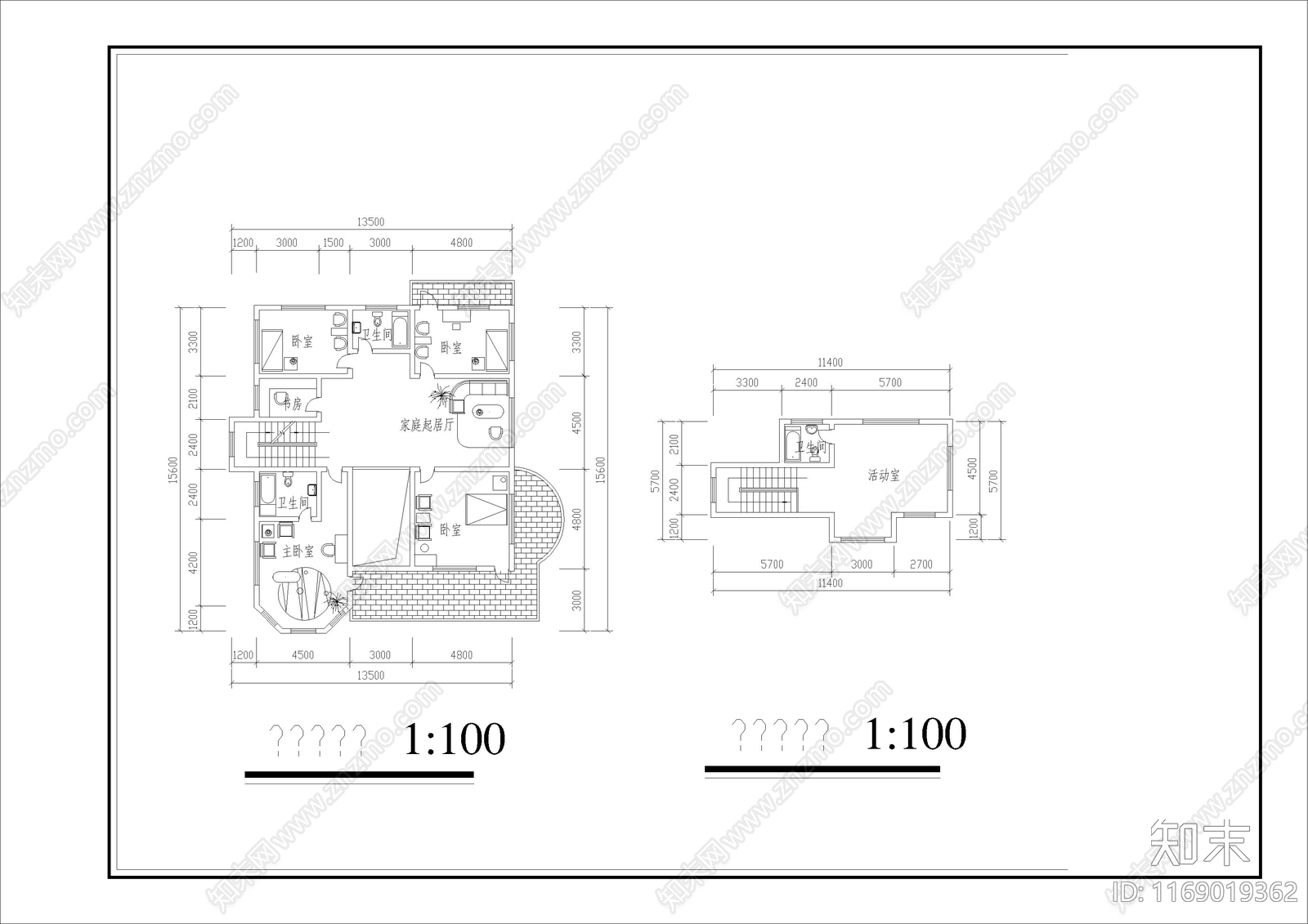 欧式别墅建筑cad施工图下载【ID:1169019362】