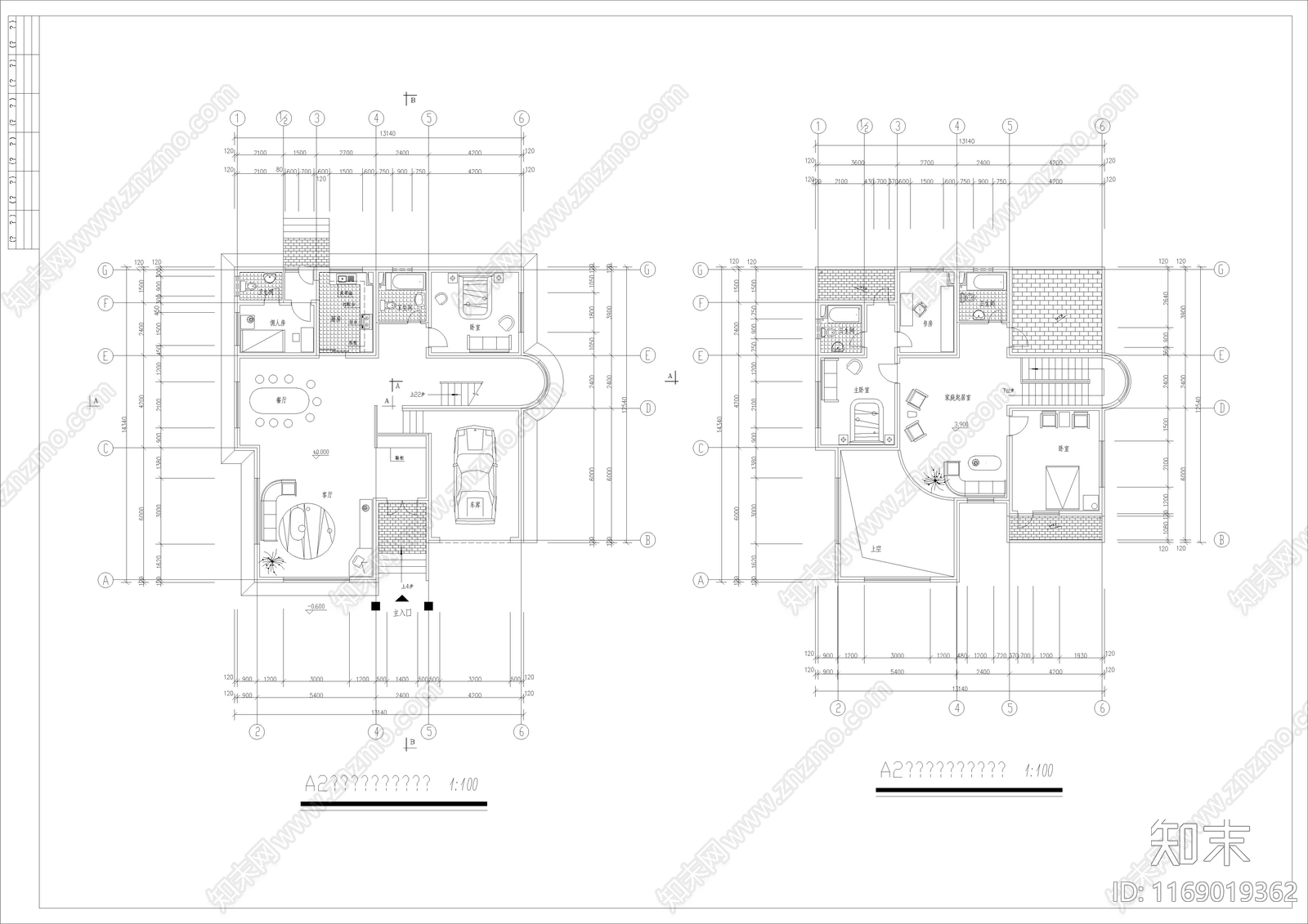 欧式别墅建筑cad施工图下载【ID:1169019362】