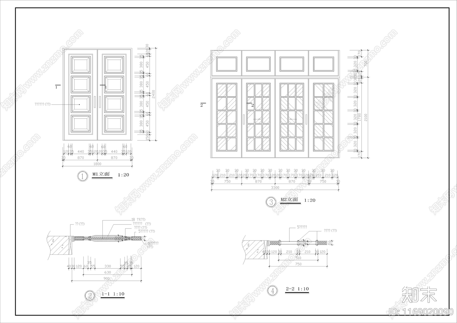 欧式别墅建筑cad施工图下载【ID:1169020090】