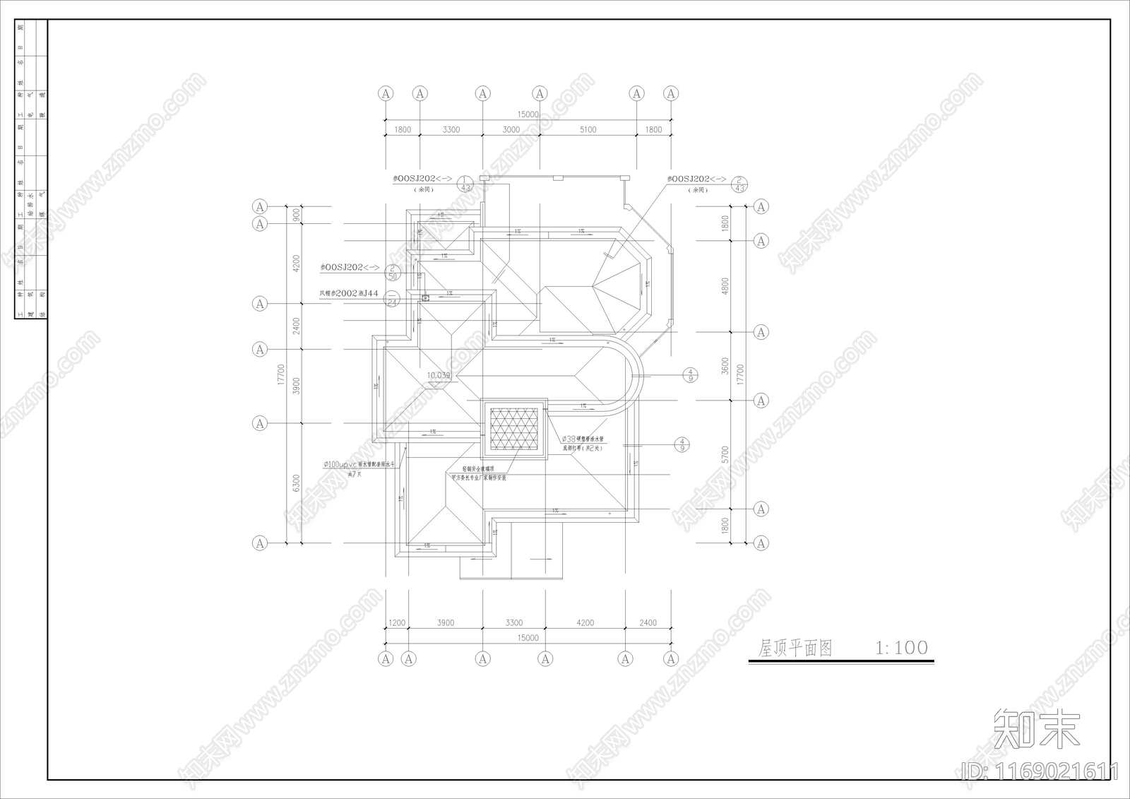 欧式别墅建筑cad施工图下载【ID:1169021611】