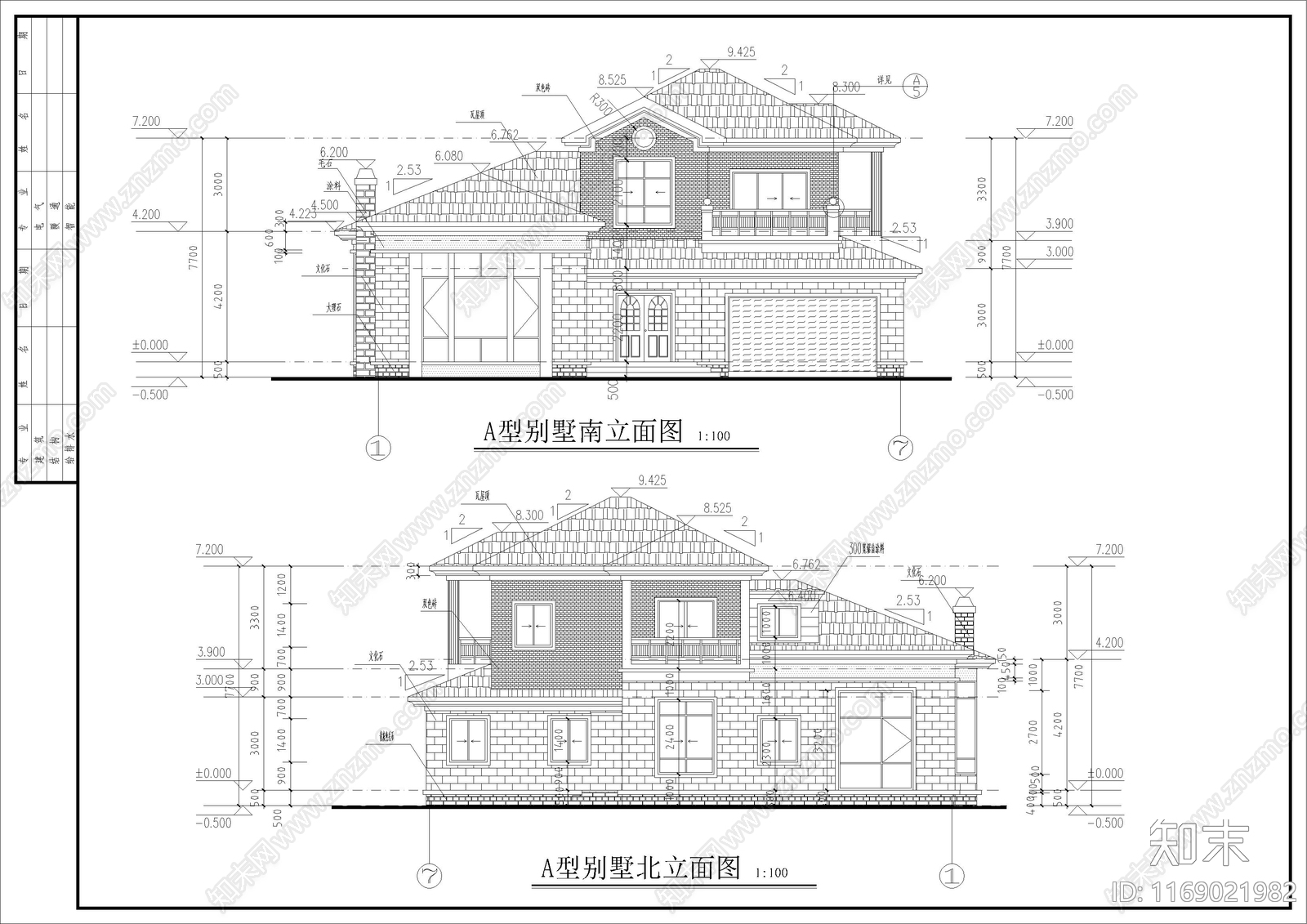 美式欧式别墅建筑cad施工图下载【ID:1169021982】