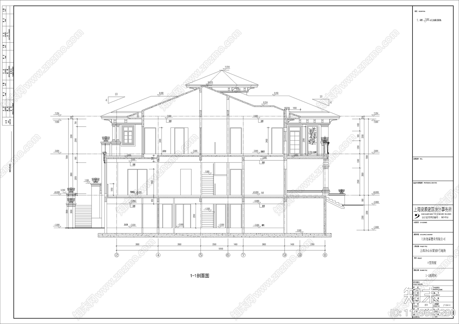 欧式别墅建筑cad施工图下载【ID:1169022200】