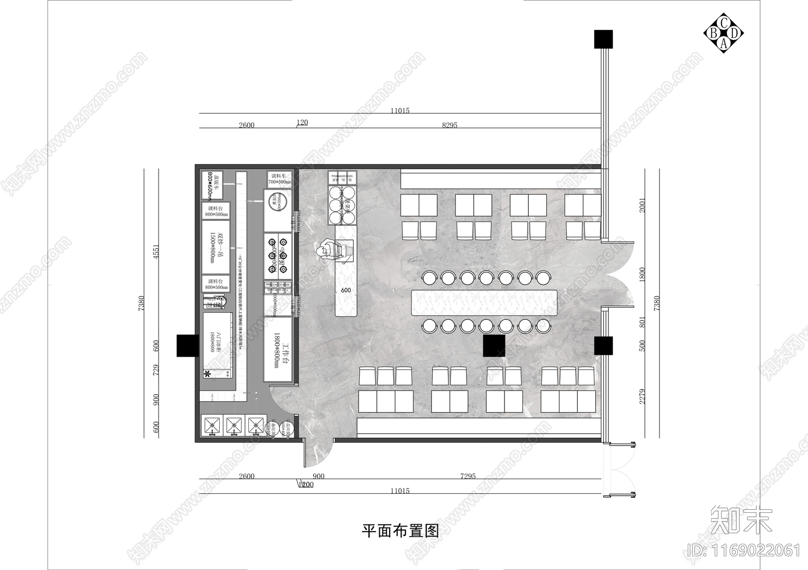 现代新中式快餐店cad施工图下载【ID:1169022061】