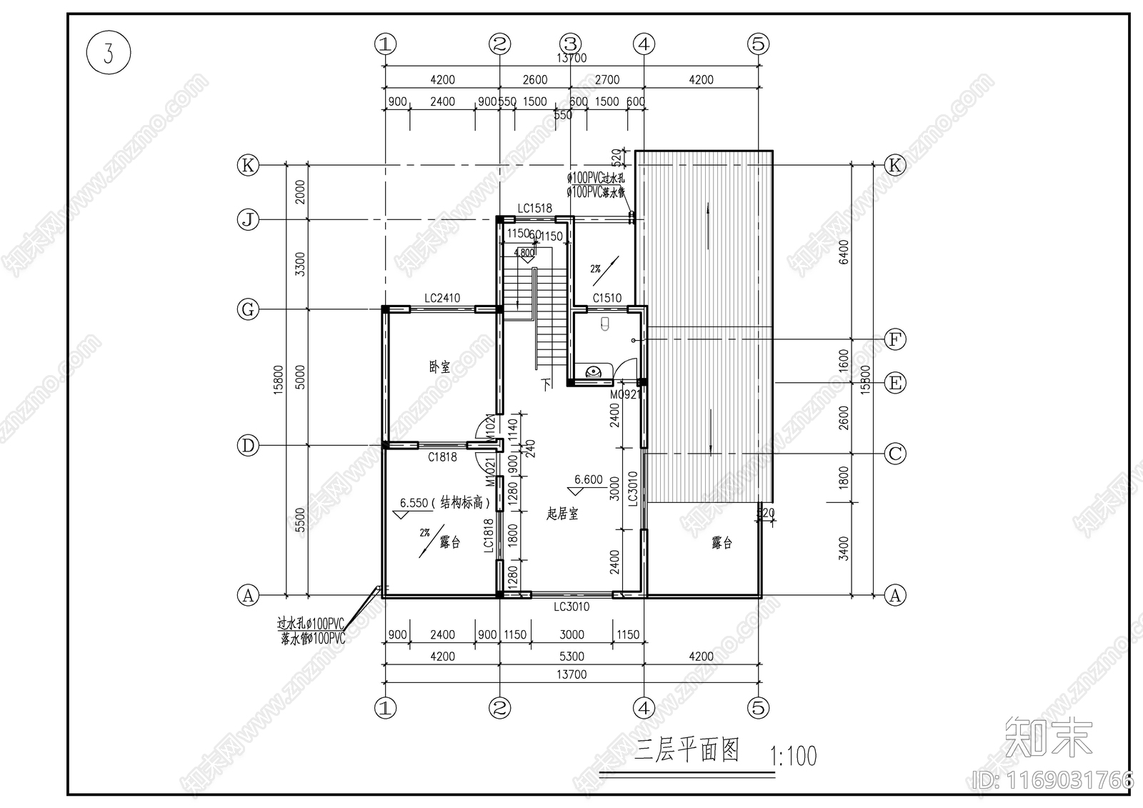 现代别墅建筑cad施工图下载【ID:1169031766】