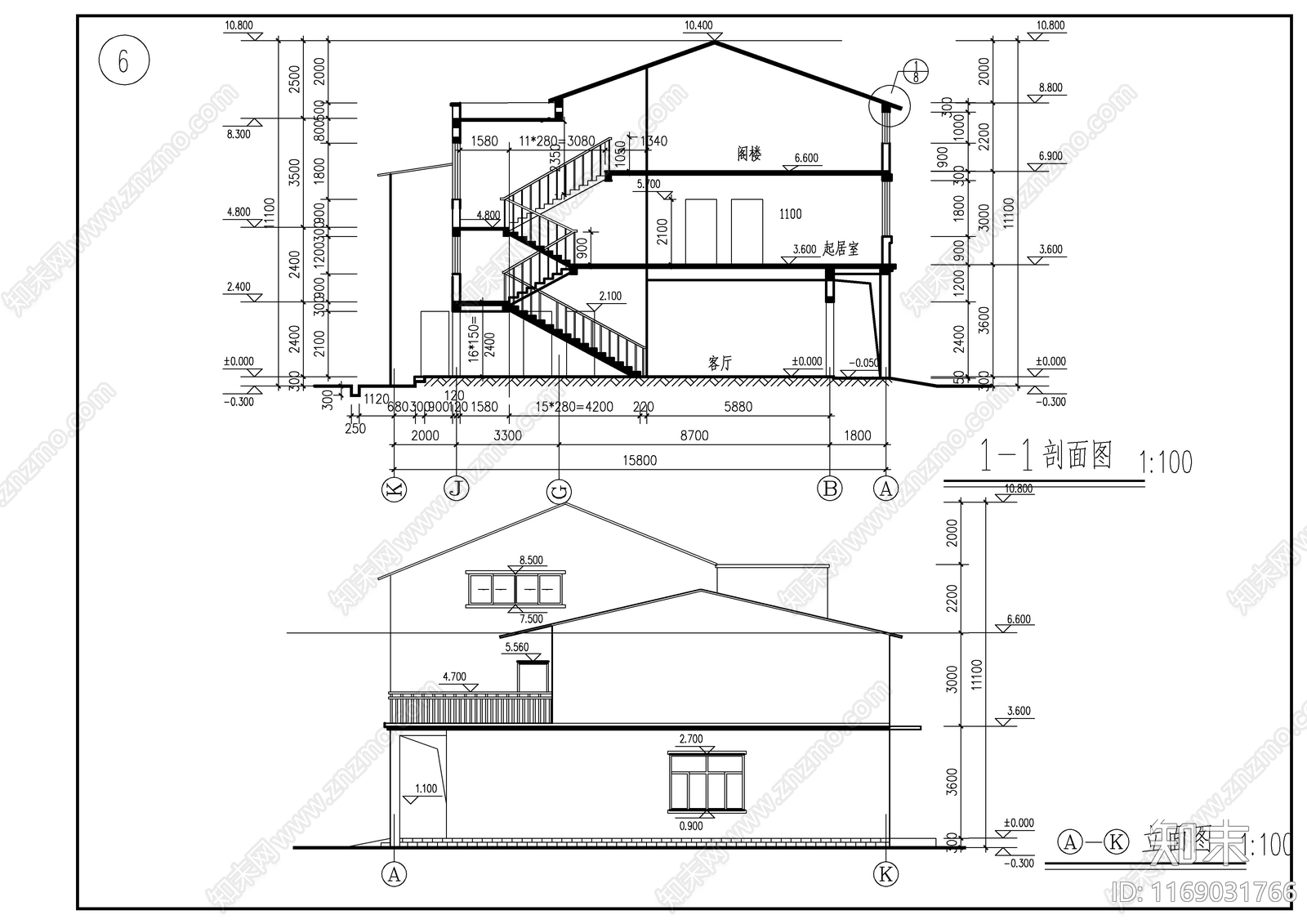 现代别墅建筑cad施工图下载【ID:1169031766】