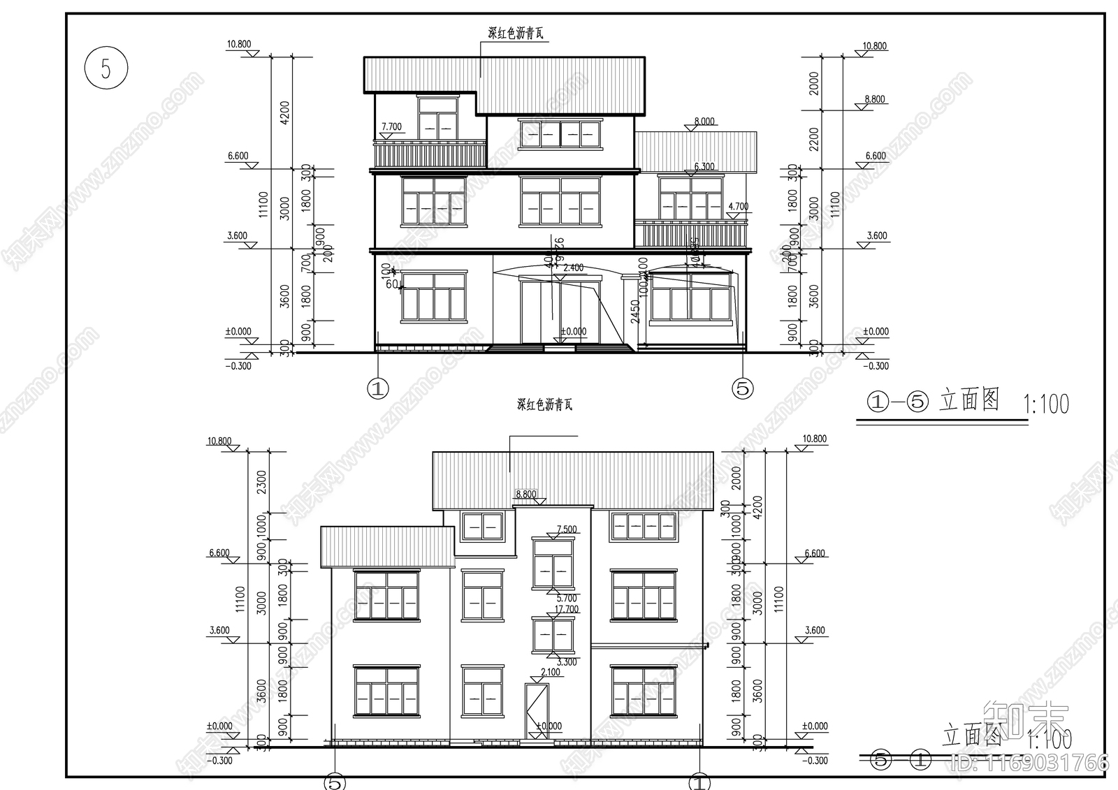 现代别墅建筑cad施工图下载【ID:1169031766】