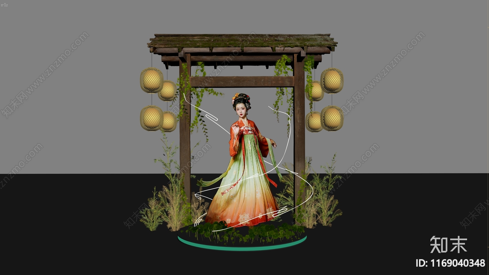 新中式中式美陈SU模型下载【ID:1169040348】