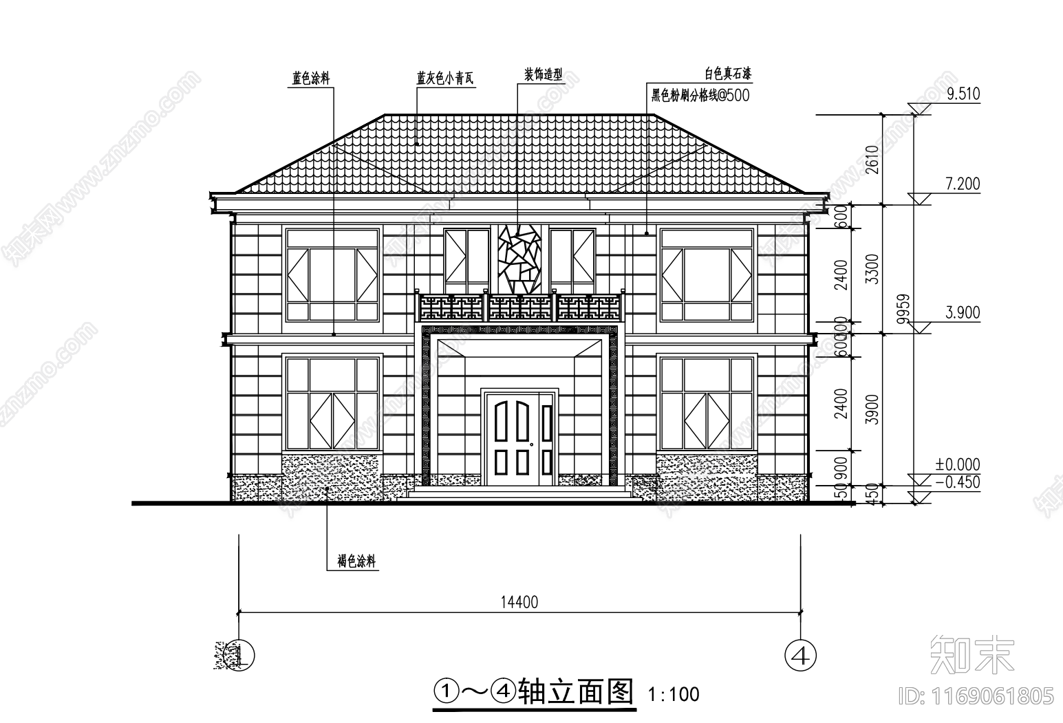 现代别墅建筑cad施工图下载【ID:1169061805】