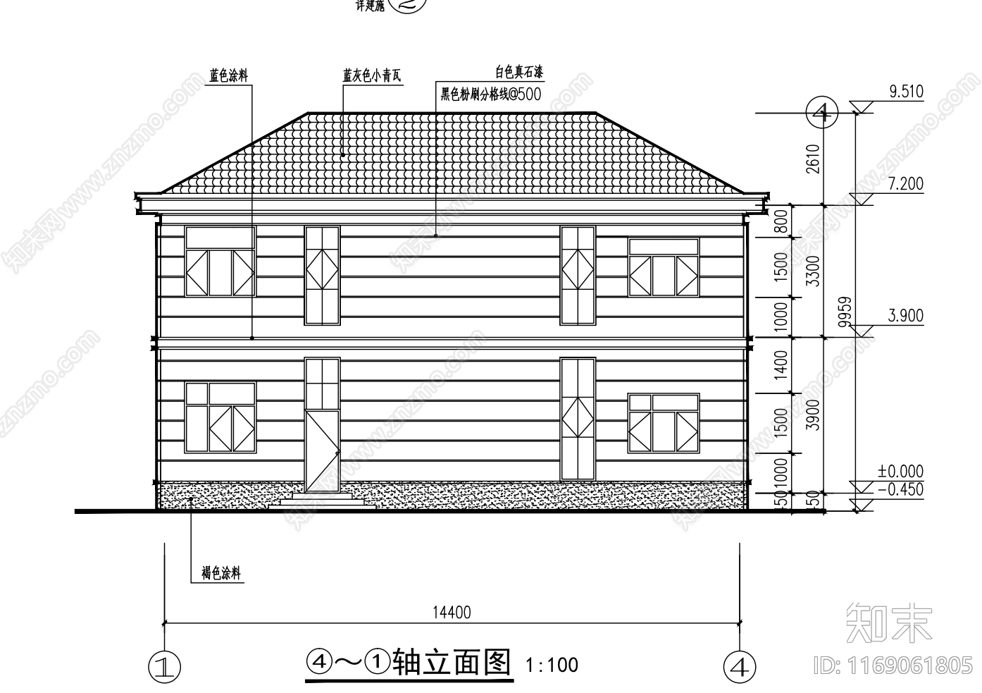 现代别墅建筑cad施工图下载【ID:1169061805】