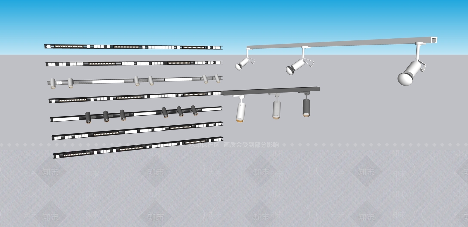 现代新中式筒灯射灯SU模型下载【ID:1169067459】
