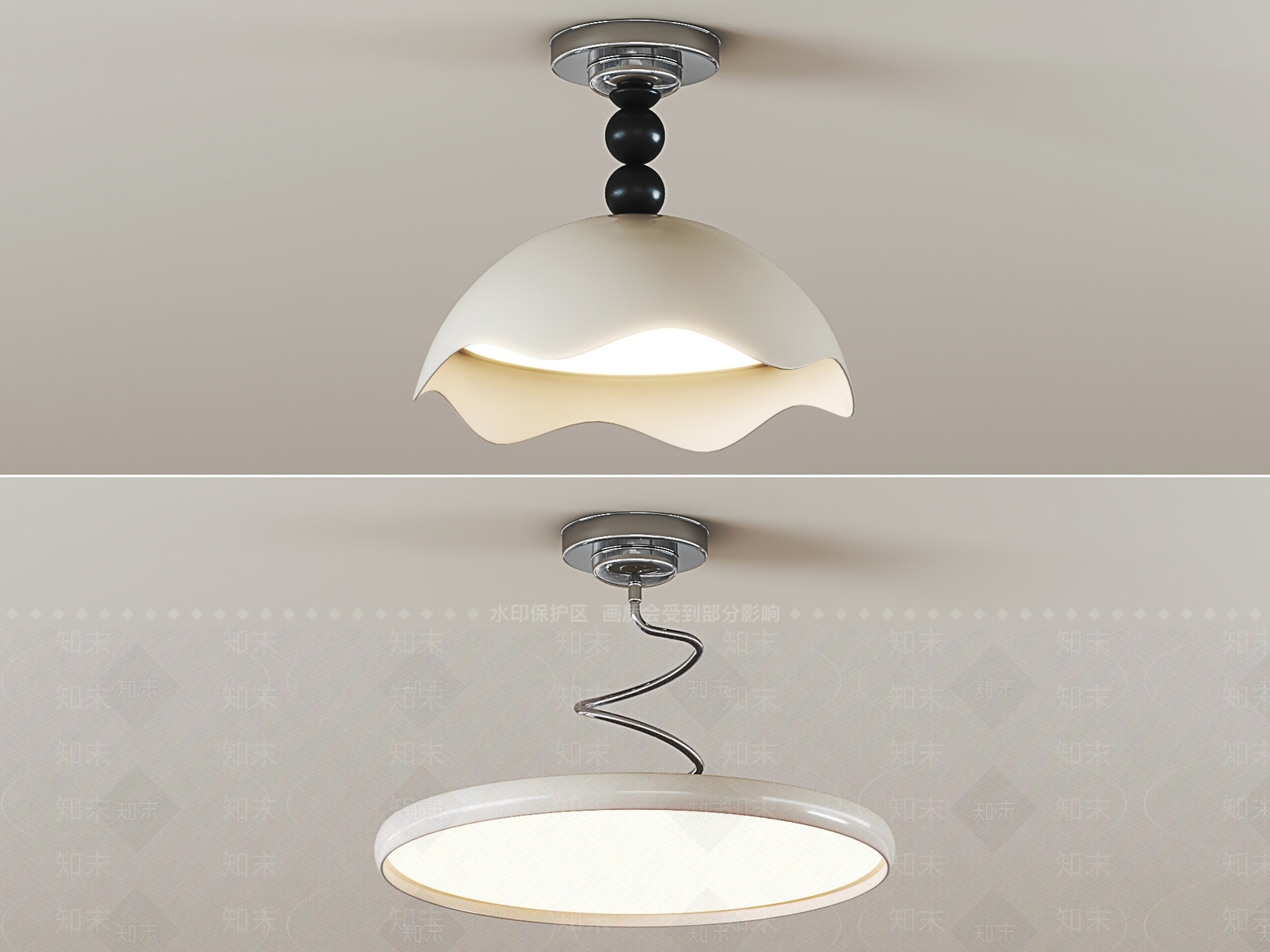 中古现代吸顶灯3D模型下载【ID:1169072830】