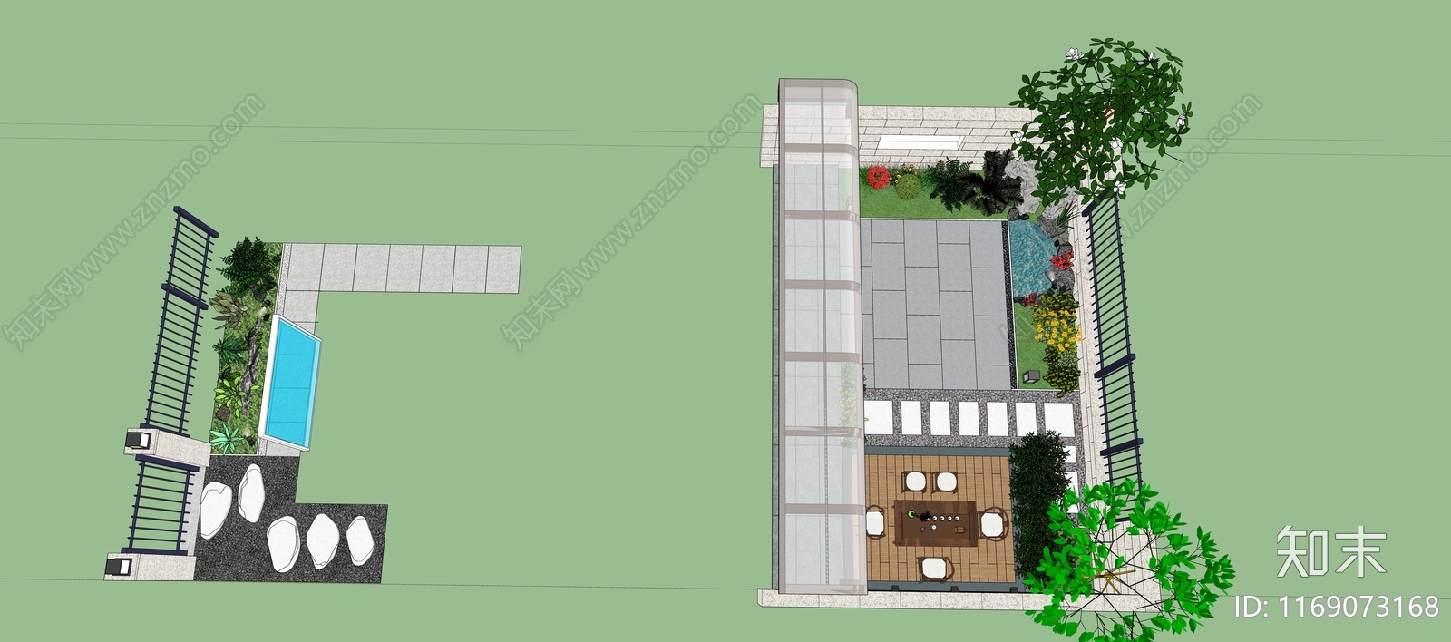 庭院花园SU模型下载【ID:1169073168】