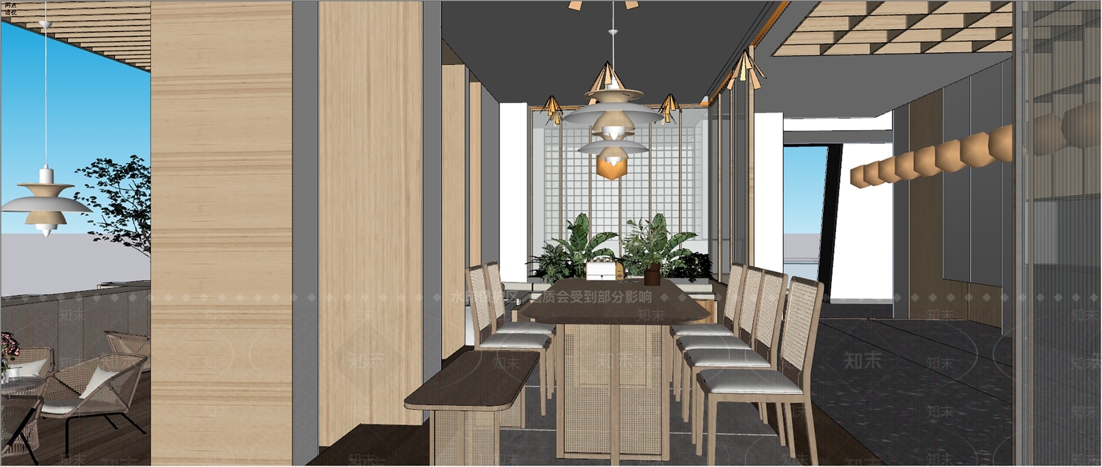 现代茶餐厅SU模型下载【ID:1169074750】