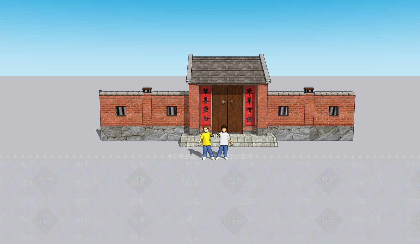 中式乡村民房SU模型下载【ID:1169079579】