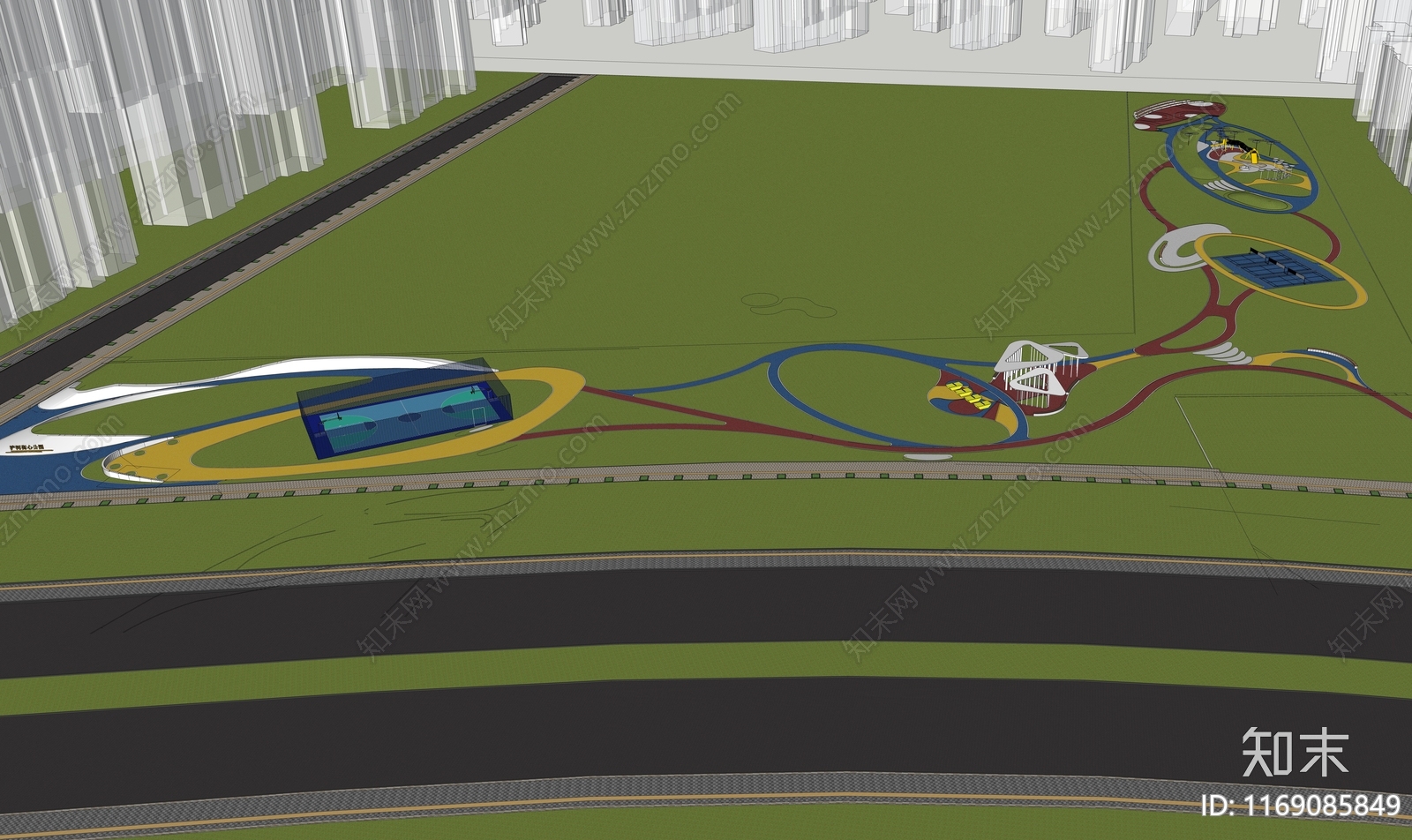 现代口袋公园SU模型下载【ID:1169085849】