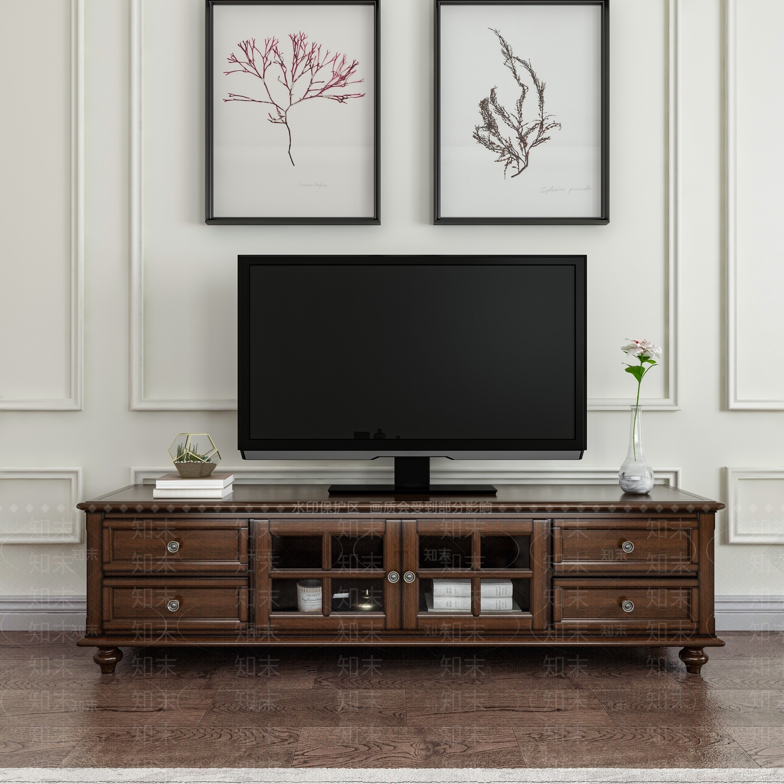 美式简欧家居客厅3D模型下载【ID:1169087246】