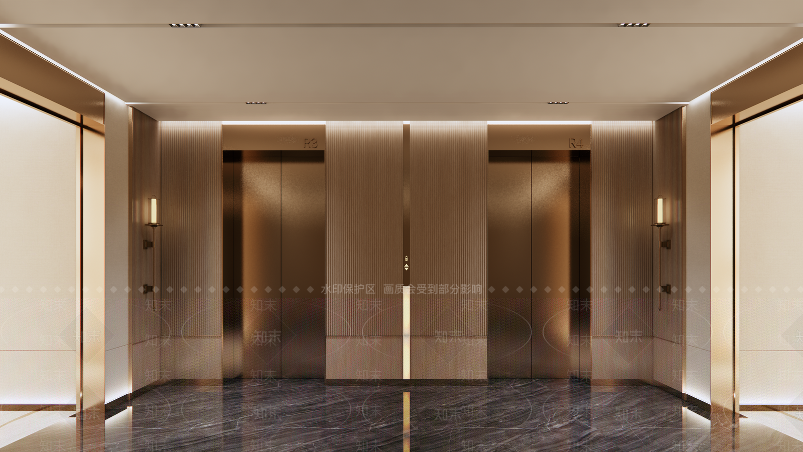 现代电梯厅SU模型下载【ID:1169087771】