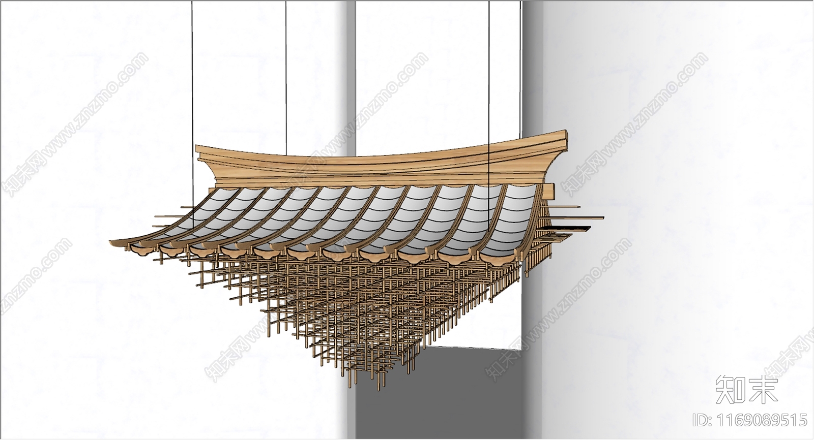新中式屋檐SU模型下载【ID:1169089515】