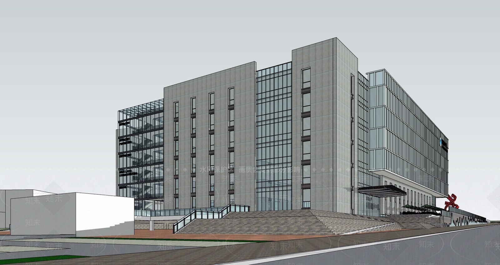 现代学校建筑SU模型下载【ID:1169093134】
