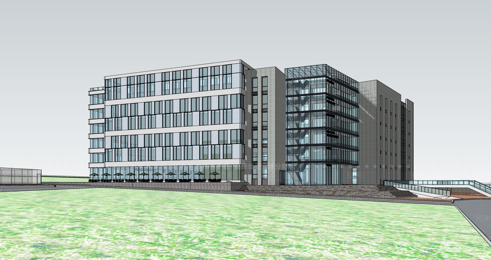 现代学校建筑SU模型下载【ID:1169093134】