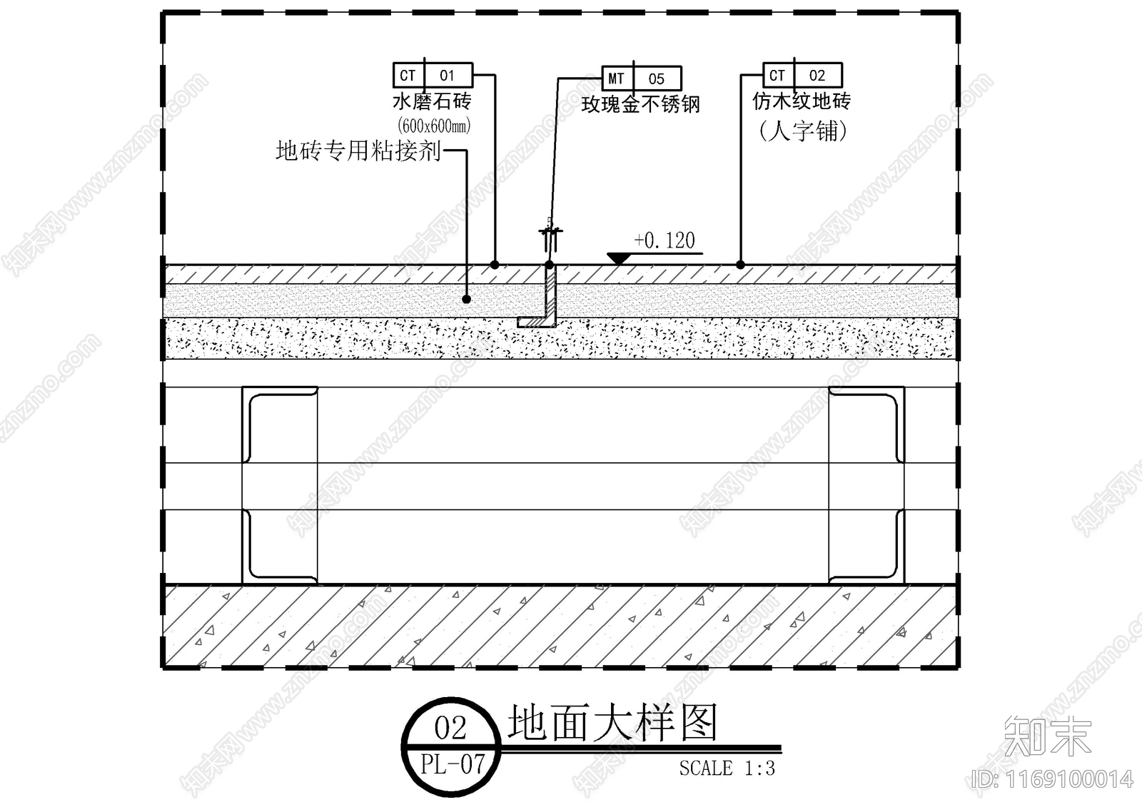 现代地面节点cad施工图下载【ID:1169100014】
