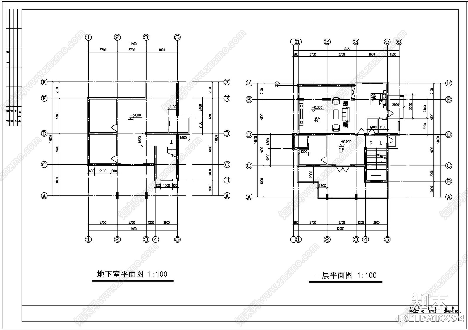 现代别墅建筑cad施工图下载【ID:1169102324】