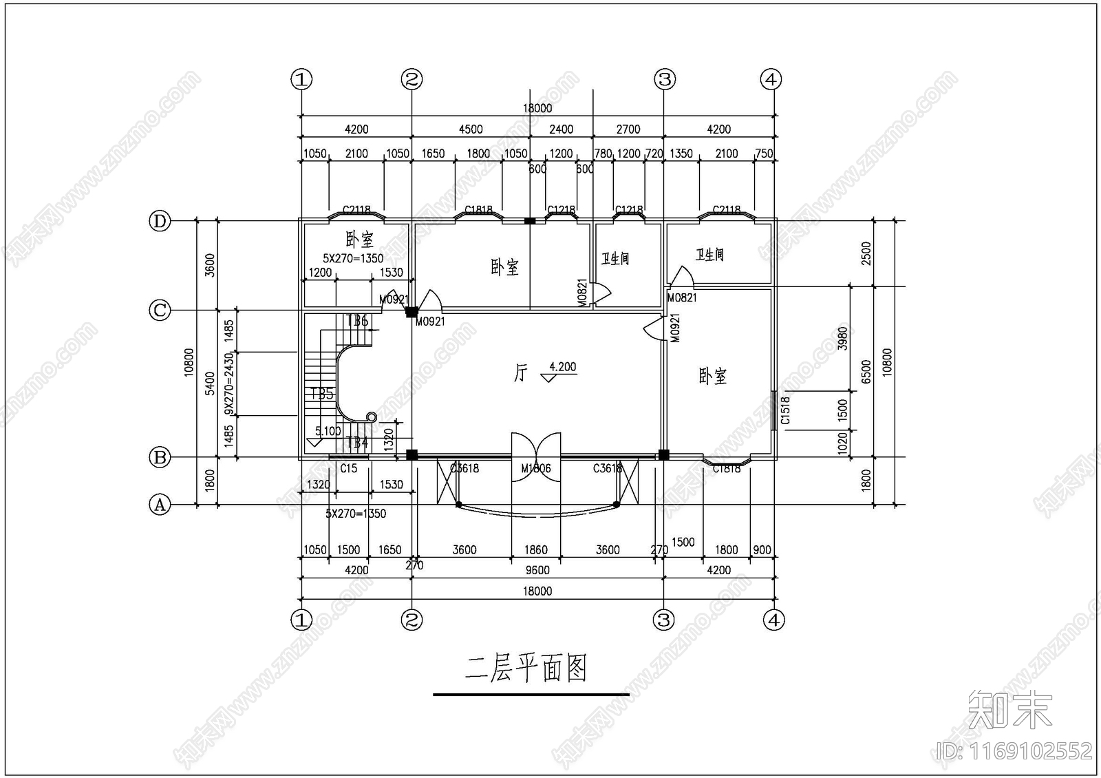 现代别墅建筑cad施工图下载【ID:1169102552】