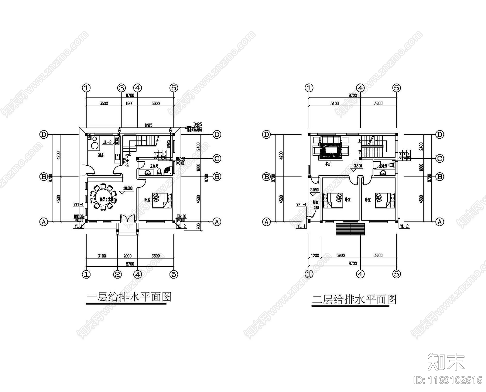 给排水图cad施工图下载【ID:1169102616】