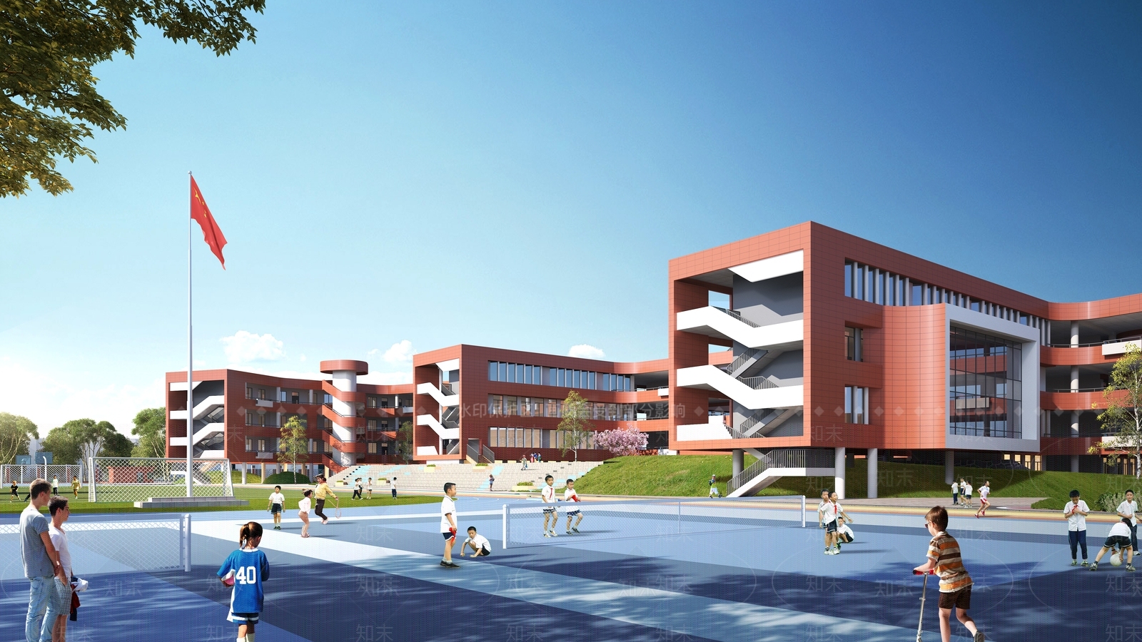 现代学校建筑SU模型下载【ID:1169104342】