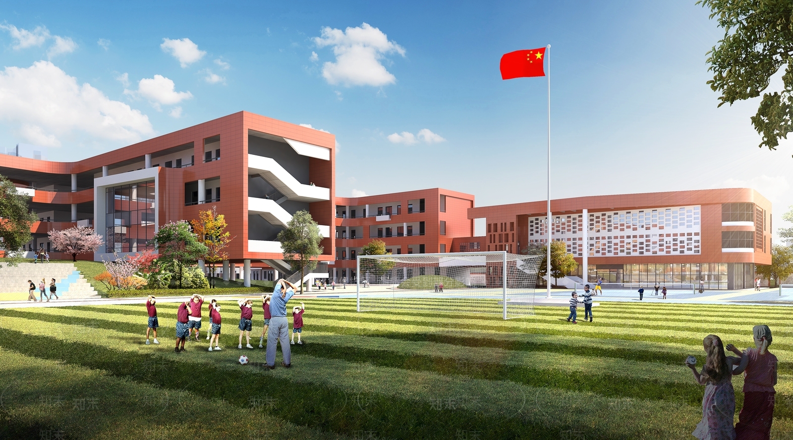 现代学校建筑SU模型下载【ID:1169104342】