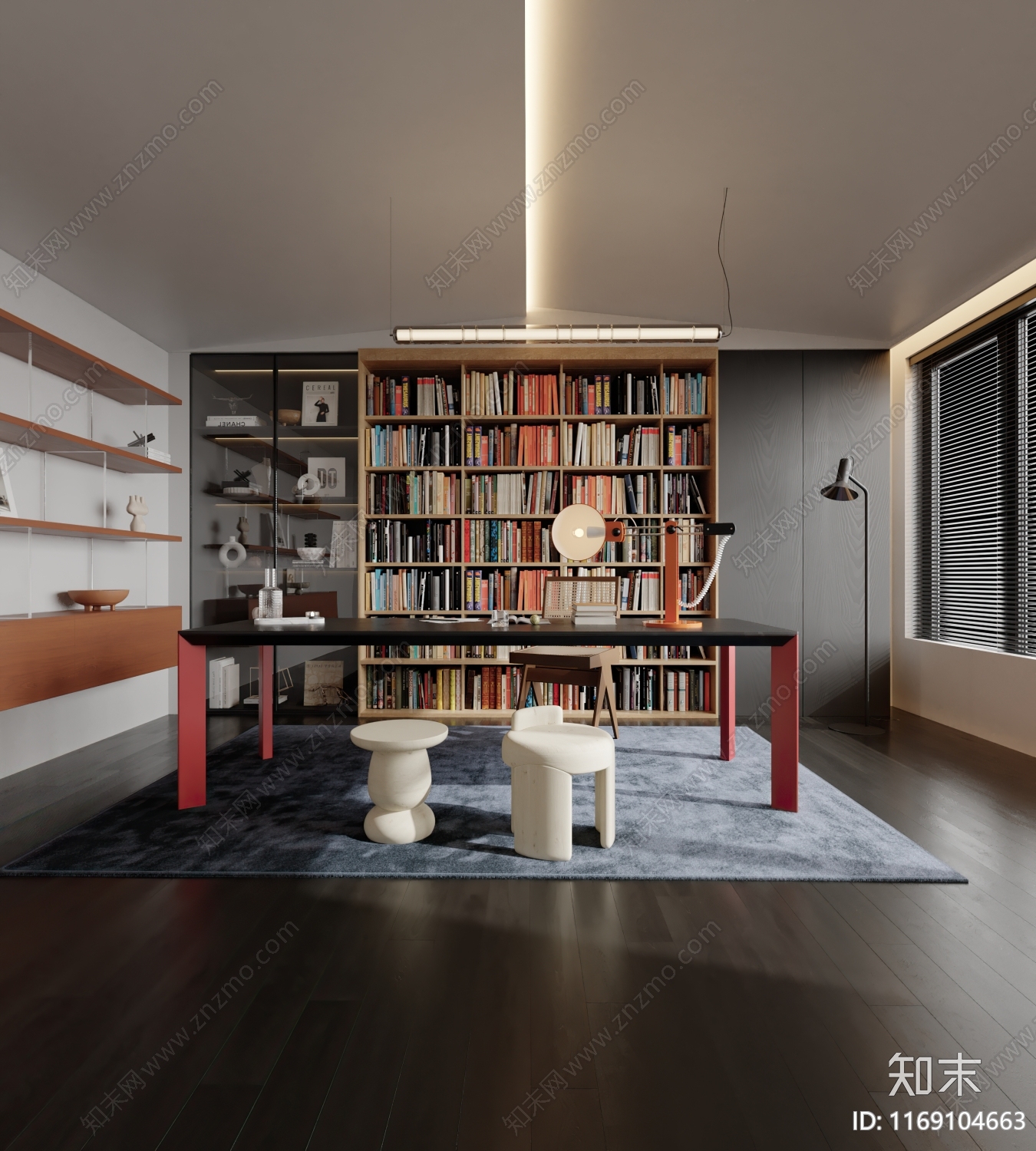 现代书房3D模型下载【ID:1169104663】