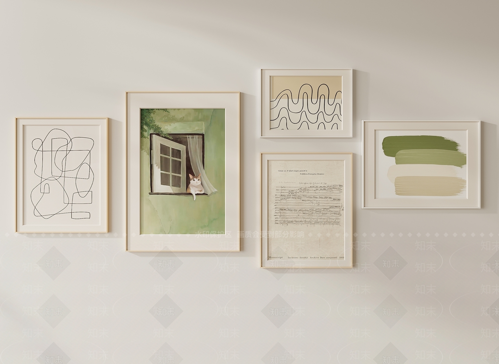 奶油北欧挂画3D模型下载【ID:1169108543】