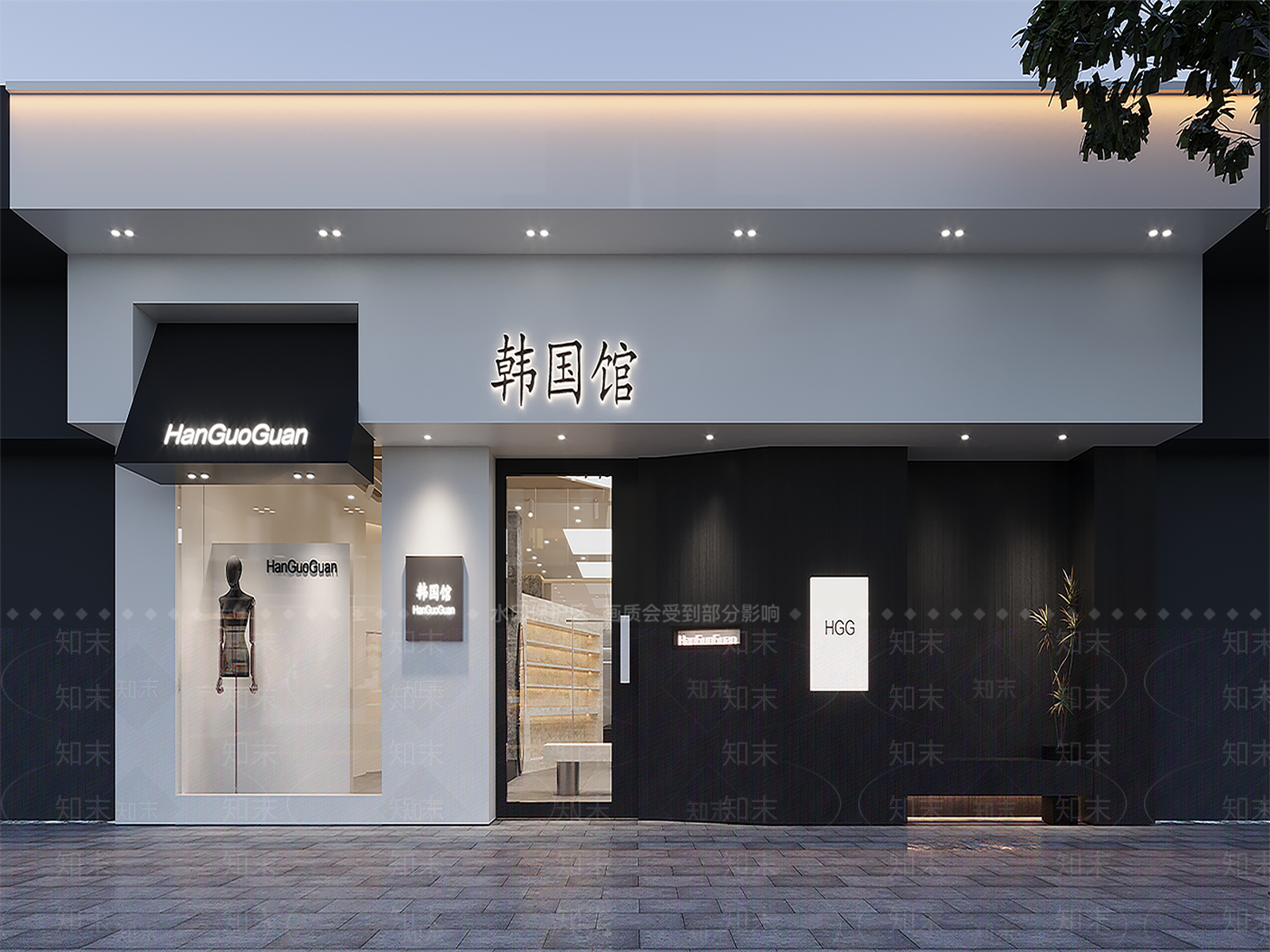 现代极简服装店3D模型下载【ID:1169114280】