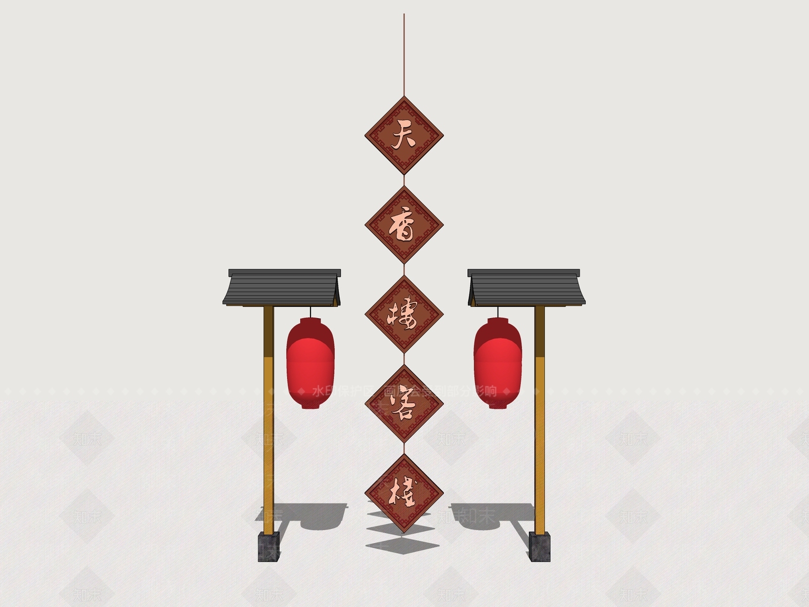 中式广告牌SU模型下载【ID:1169121486】