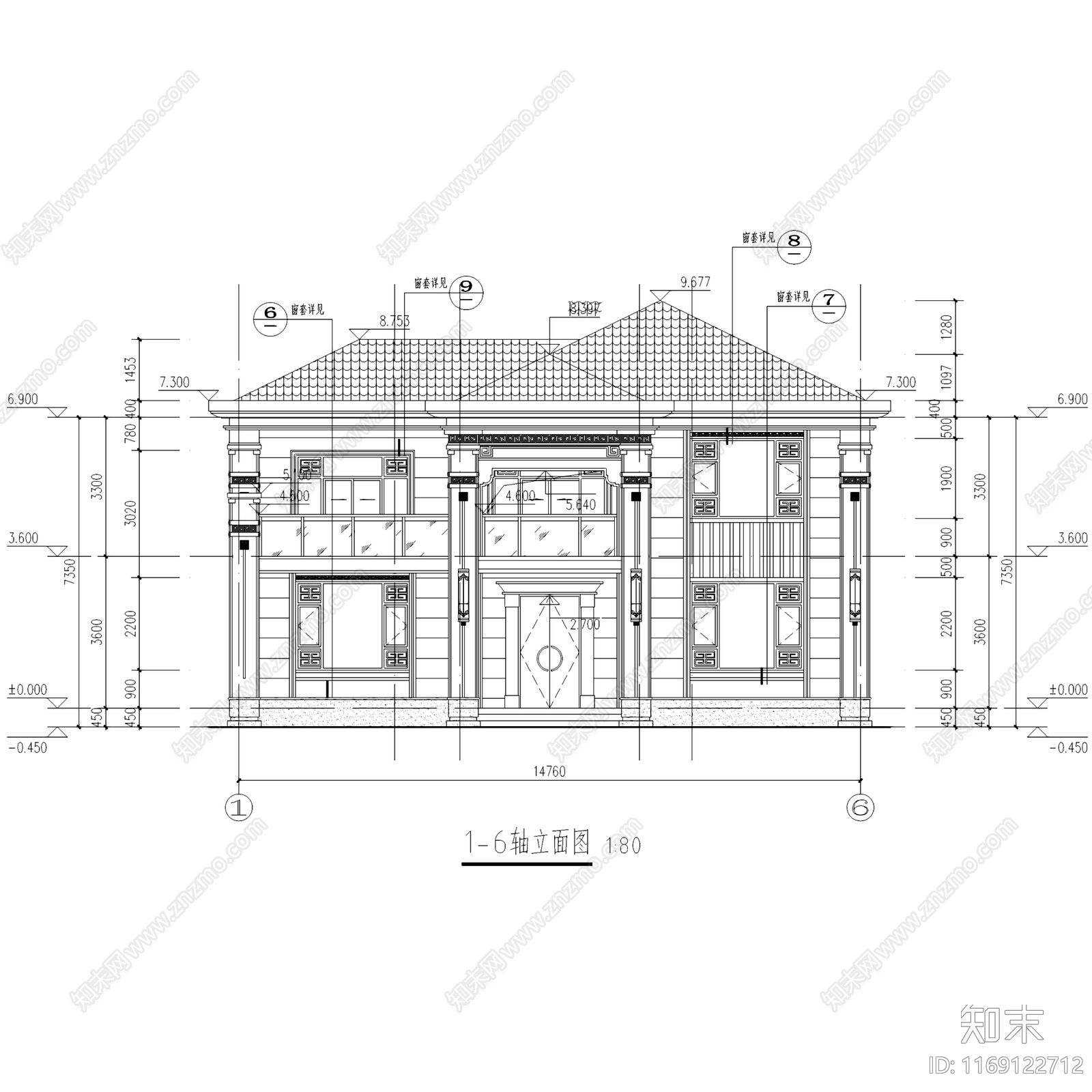 现代欧式别墅建筑施工图下载【ID:1169122712】