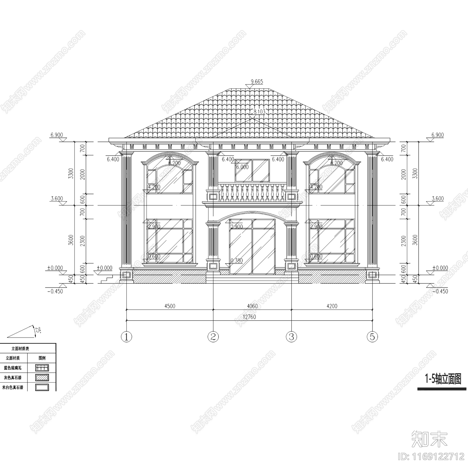 现代欧式别墅建筑施工图下载【ID:1169122712】